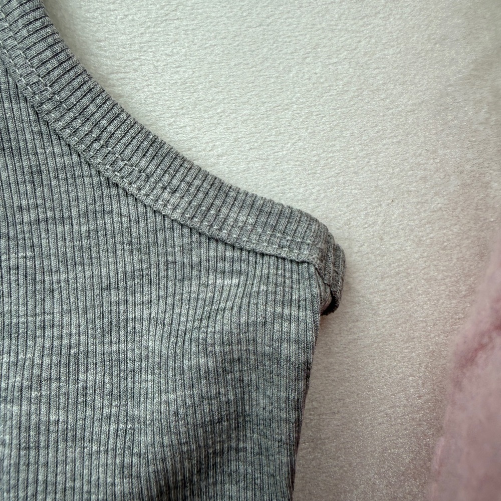 Loewe Grey Ribbed Tank Top with  Logo - Picture 4 of 5